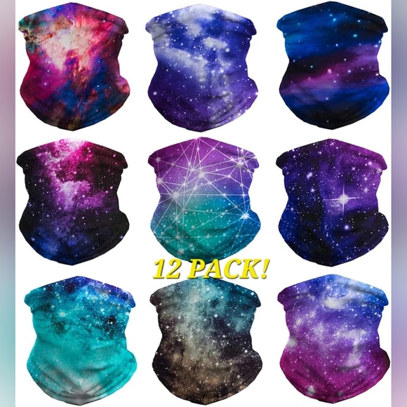 12 pack Galaxy Headband Bandana - Face Mask Headwear Neck Gaiters - Picture 1 of 3